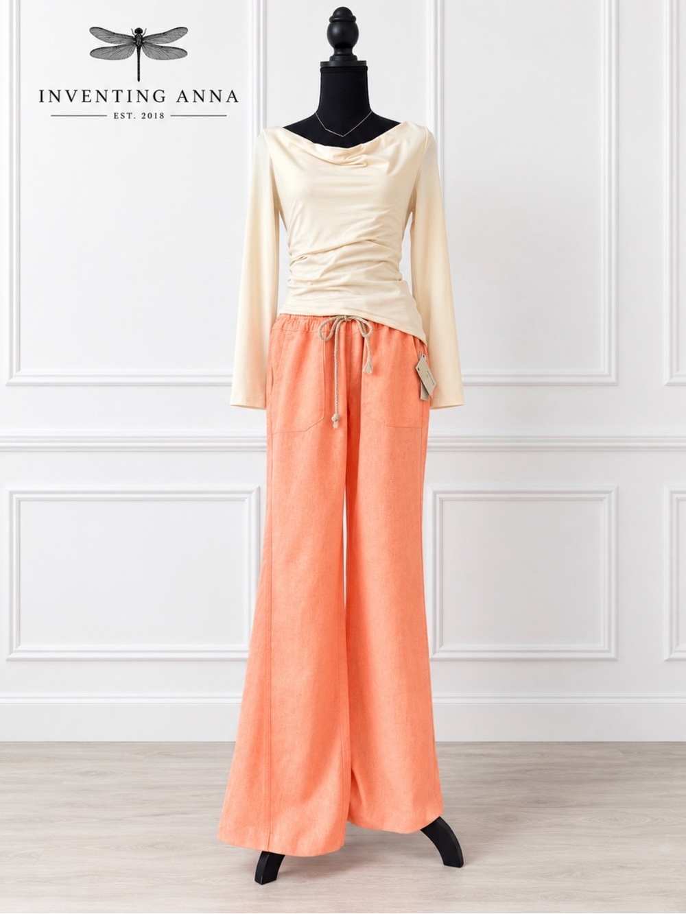 Roxy Coral Wide Leg Drawstring Pants Beach Resort Boho Casual